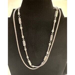 Sarda Bali Artisan 925 Sterling Silver Long Chain Necklace - 36” - 49g